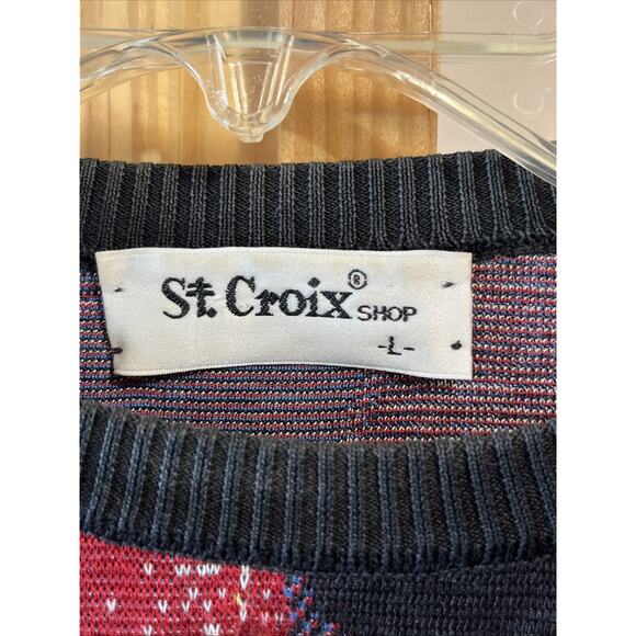 St Croix Shop Men's Cotton Blend Multicolor Knits Sweater Made in USA Size L - Picture 3 of 12